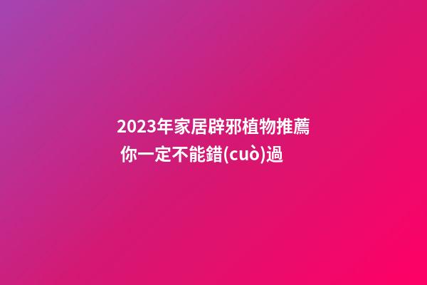 2023年家居辟邪植物推薦 你一定不能錯(cuò)過